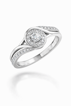 14K White Gold with Natural Diamond Accents-Saleh Sallom