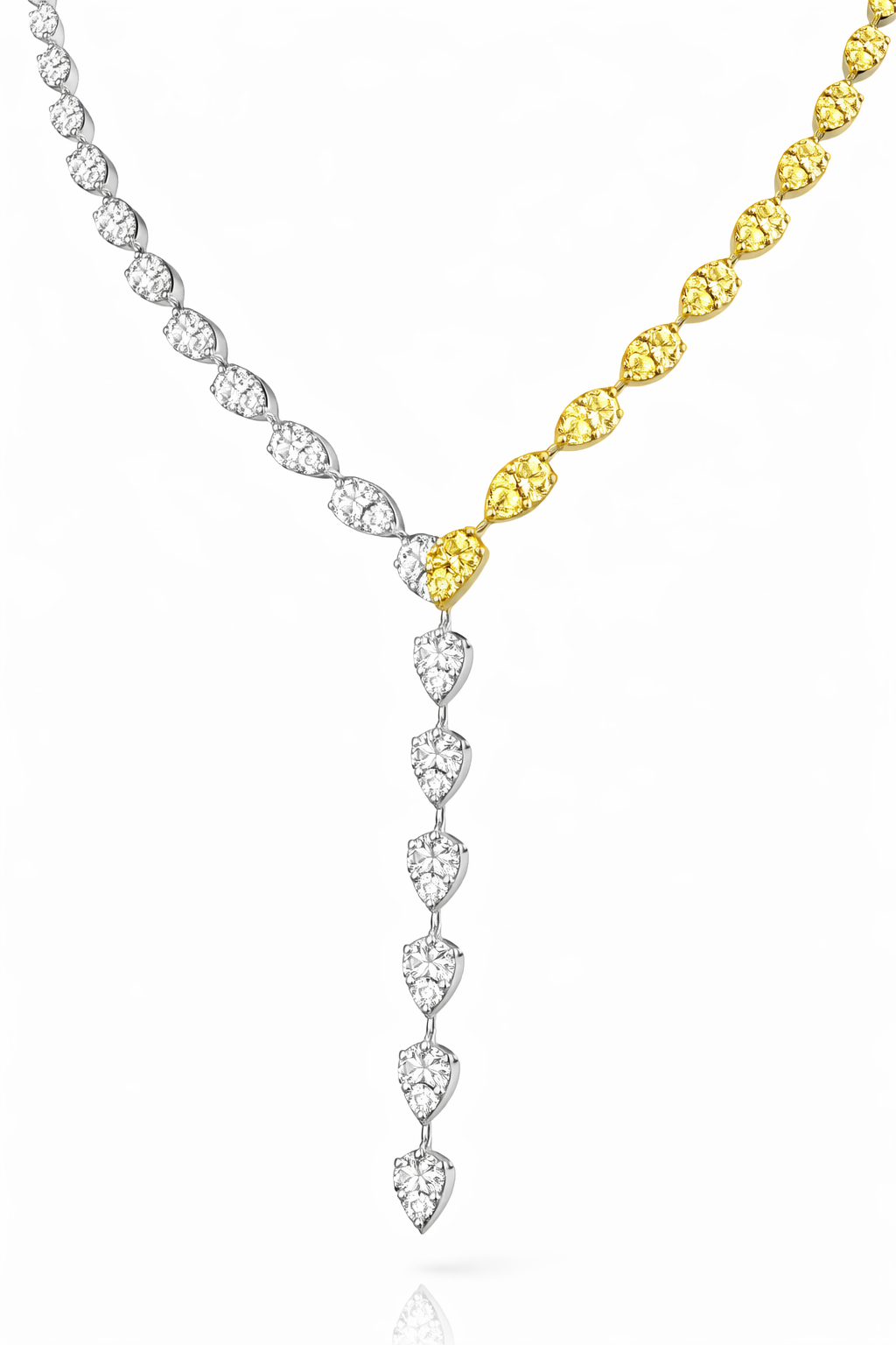 Yellow Sapphire & Diamond Y-Drop Necklace-Saleh Sallom