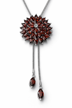 18K White Gold with Natural Garnet & Diamond Accents-Saleh Sallom