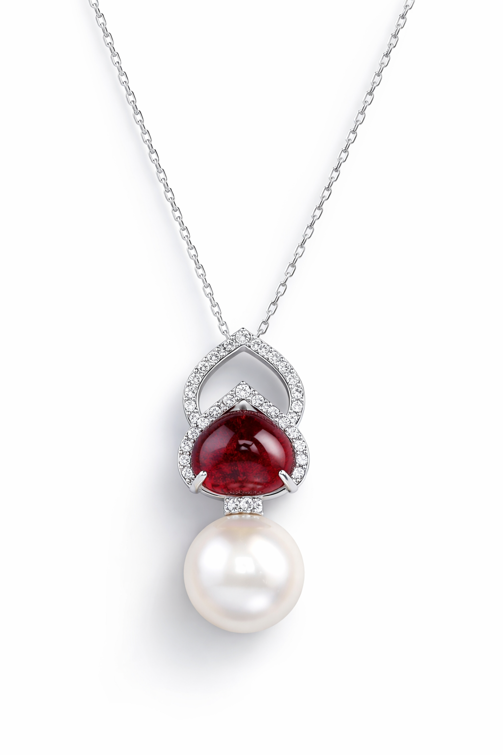 Emerald & Diamond Pearl Medallion Necklace-Saleh Sallom
