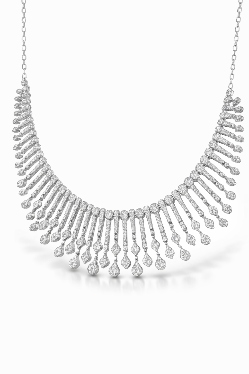 18K White Gold with Natural Diamonds Set-Saleh Sallom