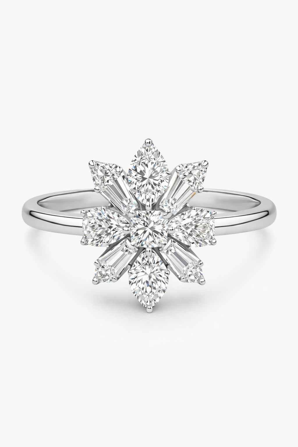 18K White Gold with Natural Diamonds Set-Saleh Sallom