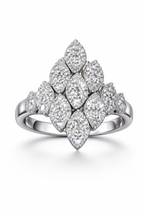 18K White Gold with Natural Diamonds-Saleh Sallom