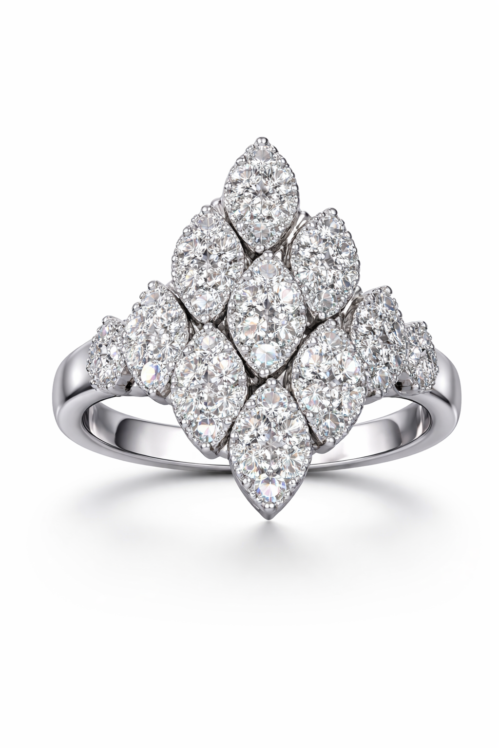 18K White Gold with Natural Diamonds-Saleh Sallom