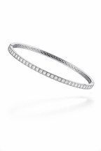 Diamond Line Gold Bangle Bracelet-Saleh Sallom