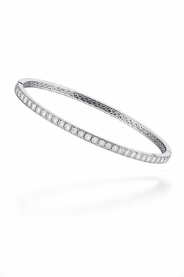 Diamond Line Gold Bangle Bracelet-Saleh Sallom