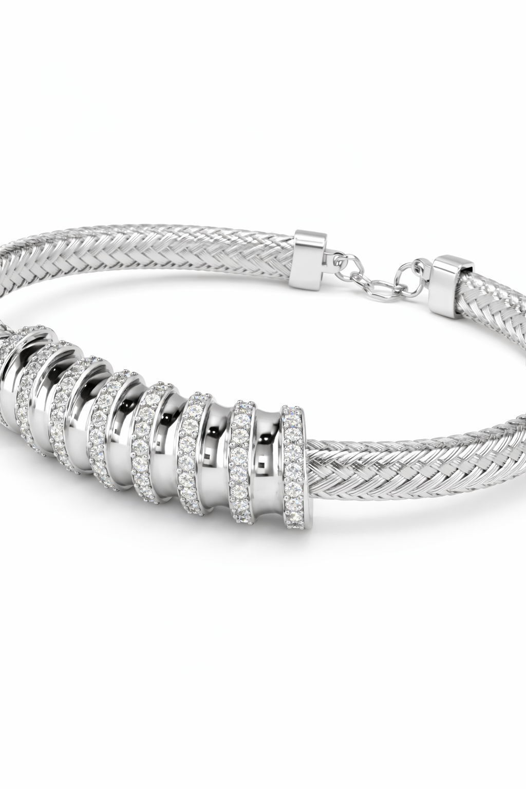 Diamond Coil Link Bracelet-Saleh Sallom