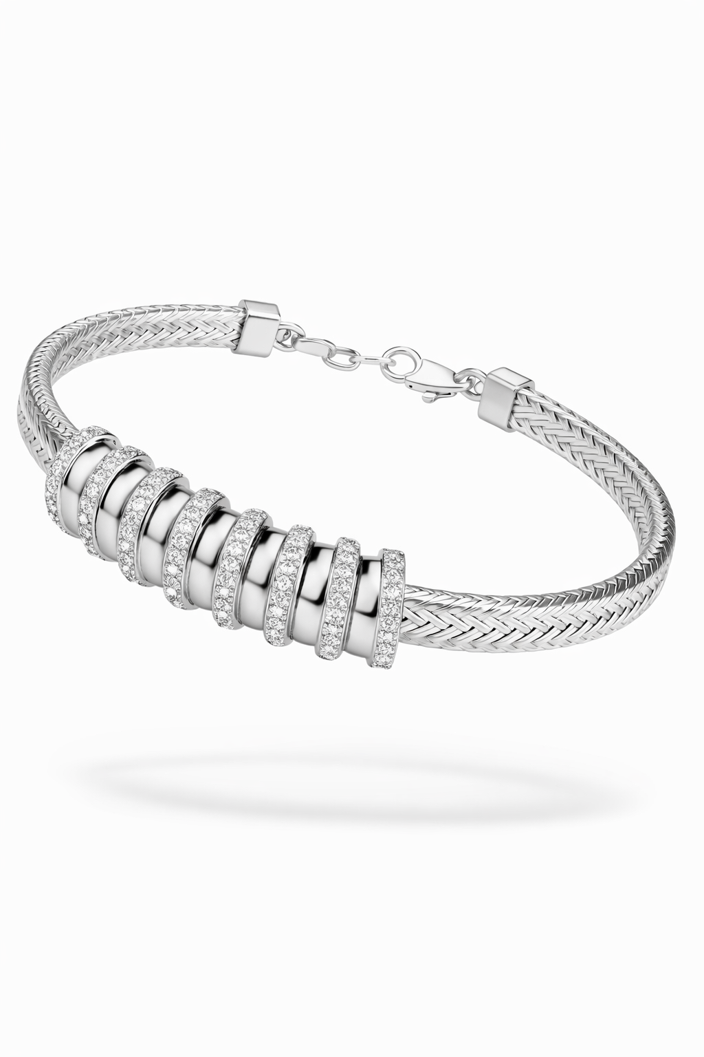Diamond Coil Link Bracelet-Saleh Sallom