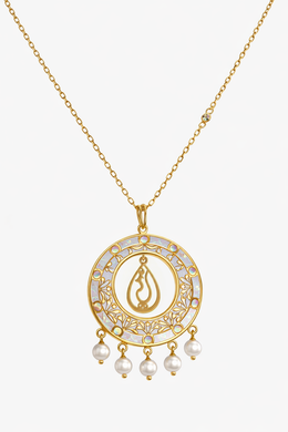 Celestial Noor Mother-of-Pearl Necklace with Natural Diamond Accent-Saleh Sallom