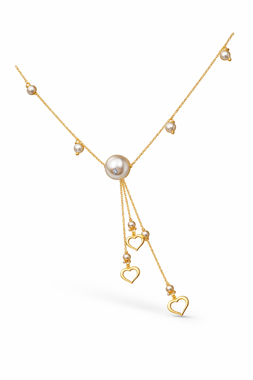 Luminous Heartfall Pearl Necklace-Saleh Sallom