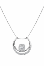 Diamond Pendant Necklace in White Gold – VS–SI Clarity