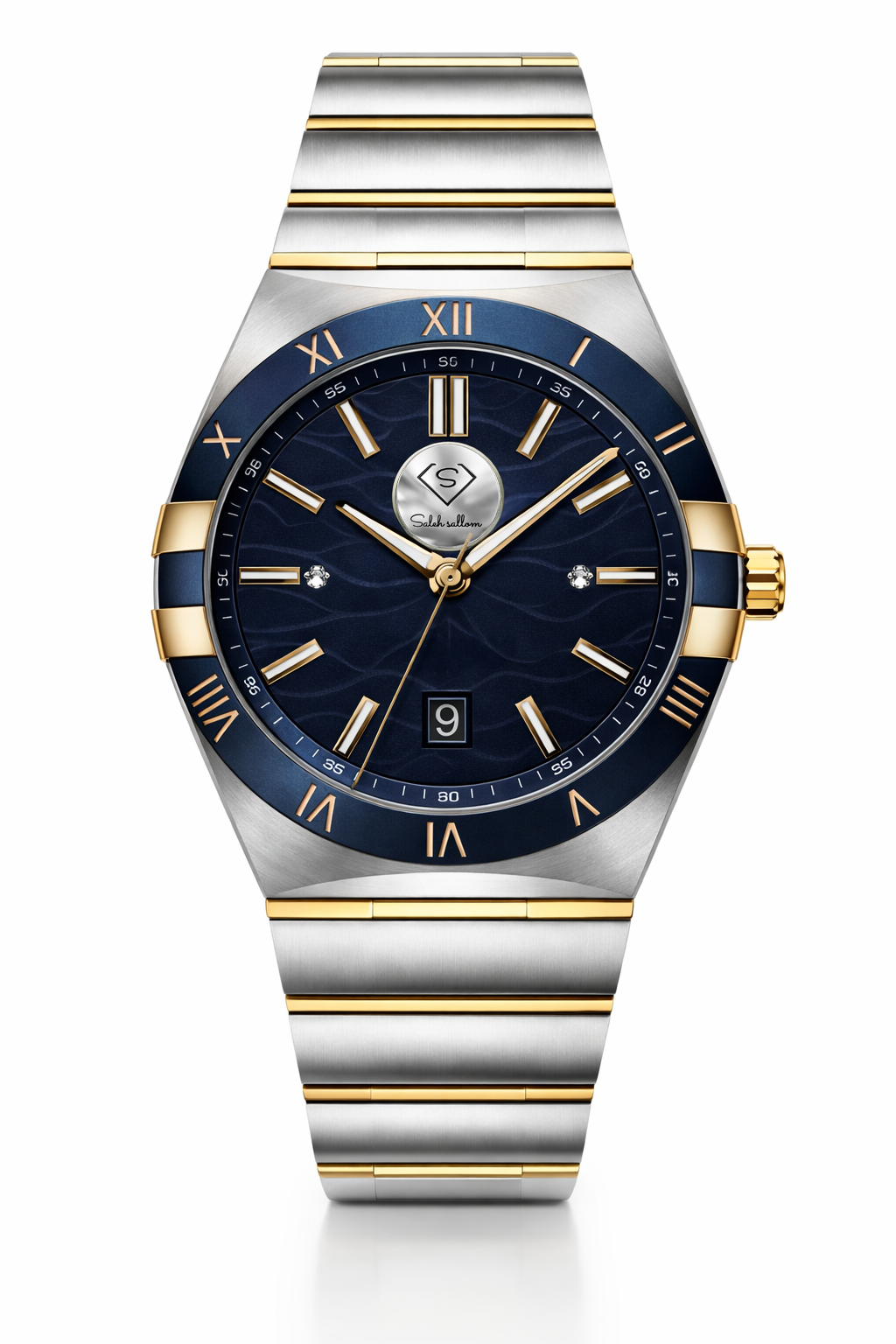 0.04 Carat Natural Diamond Two-Tone Luxury Watch – D Color VS1 | Saleh Sallom-Saleh Sallom