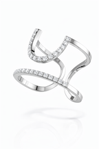 Open Double Band Diamond Ring Set | 1.88 Carat Total | VS1 | White Gold | Saleh Sallom-Saleh Sallom