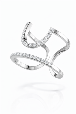 Open Double Band Diamond Ring Set | 1.88 Carat Total | VS1 | White Gold | Saleh Sallom-Saleh Sallom