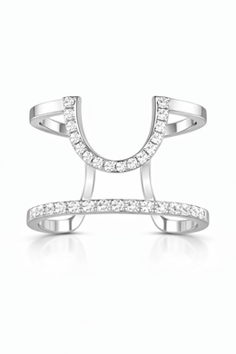 Open Double Band Diamond Ring Set | 1.88 Carat Total | VS1 | White Gold | Saleh Sallom-Saleh Sallom