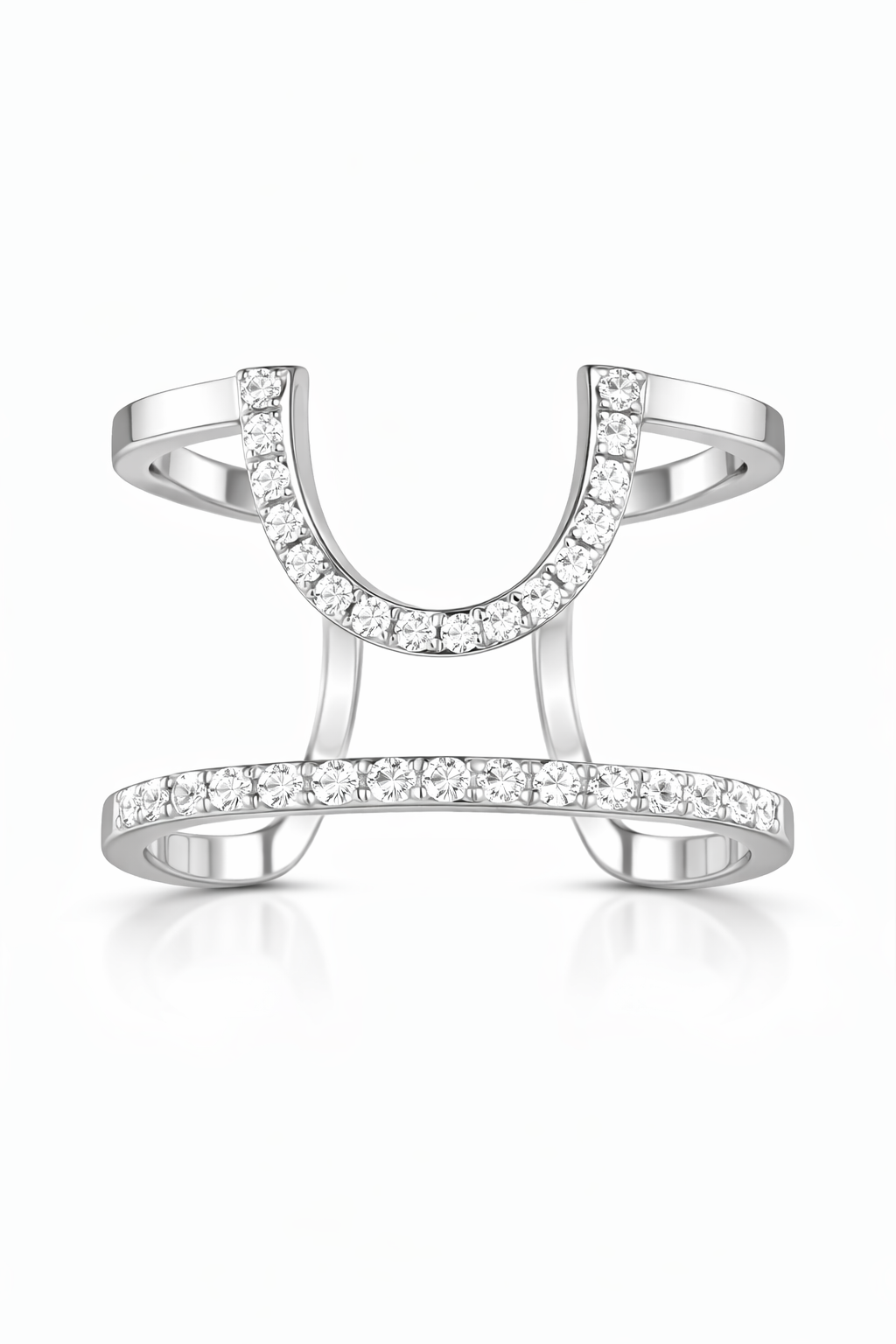 Open Double Band Diamond Ring Set | 1.88 Carat Total | VS1 | White Gold | Saleh Sallom-Saleh Sallom