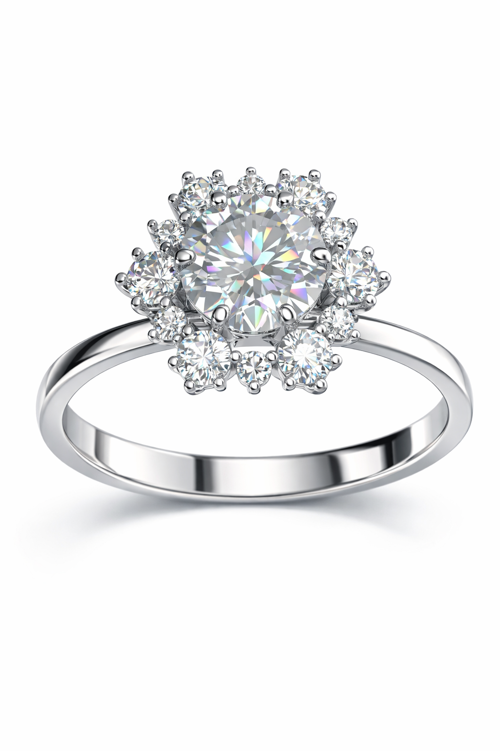 Floral Halo Diamond Ring | 1.01 Carat | VS1 | White Gold | Saleh Sallom-Saleh Sallom