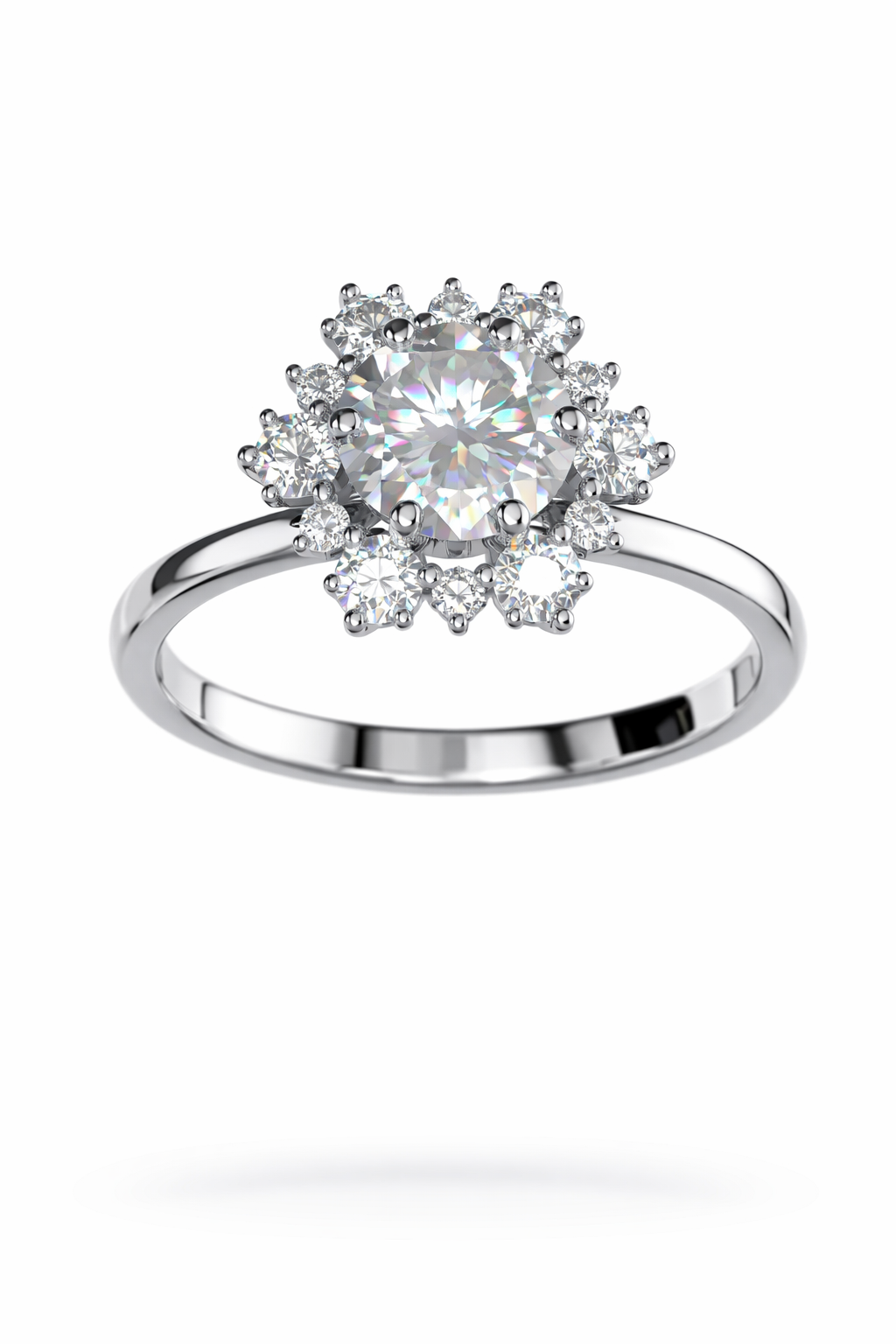 Floral Halo Diamond Ring | 1.01 Carat | VS1 | White Gold | Saleh Sallom Secondary image