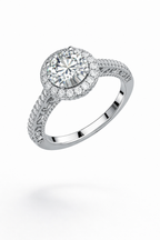 Round Brilliant Halo Diamond Ring | 0.95 Carat | VS1 | White Gold | Saleh Sallom-Saleh Sallom