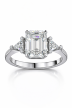 Emerald-Cut Diamond Ring with Trillion Side Stones | 1.25 Carat | VS1 | White Gold | Saleh Sallom-Saleh Sallom