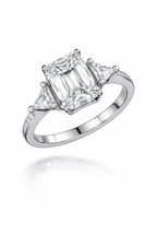Emerald-Cut Diamond Ring with Trillion Side Stones | 1.25 Carat | VS1 | White Gold | Saleh Sallom-Saleh Sallom
