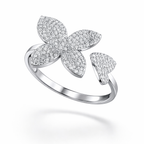 Diamond Floral Butterfly Ring | 1.23 Carat | VS1 | White Gold | Saleh Sallom-Saleh Sallom