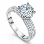 Round Solitaire Diamond Ring with Triple Pavé Band | 1.20 Carat | VS1 | White Gold | Saleh Sallom-Saleh Sallom