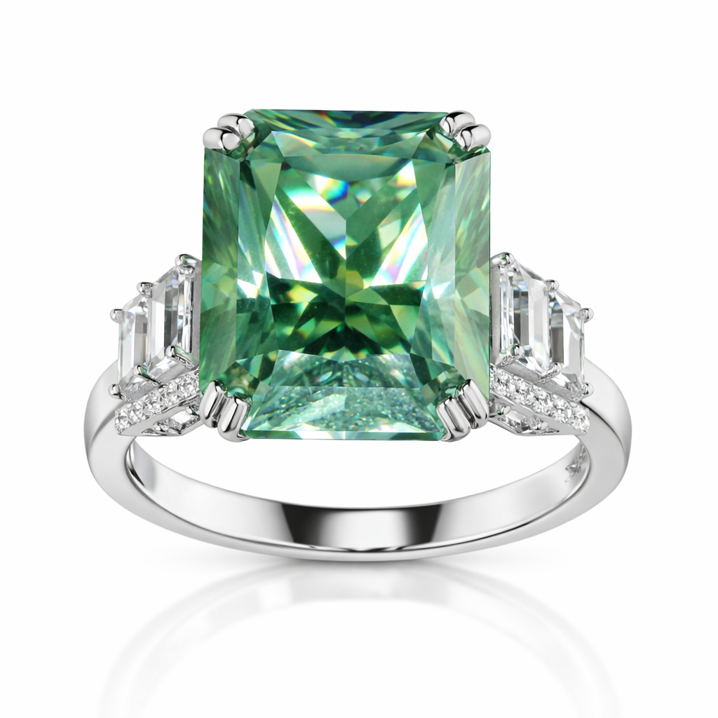Extraordinary Emerald-Cut Green Diamond Ring | 8.50 Carat | VS1 | White Gold | Saleh Sallom-Saleh Sallom