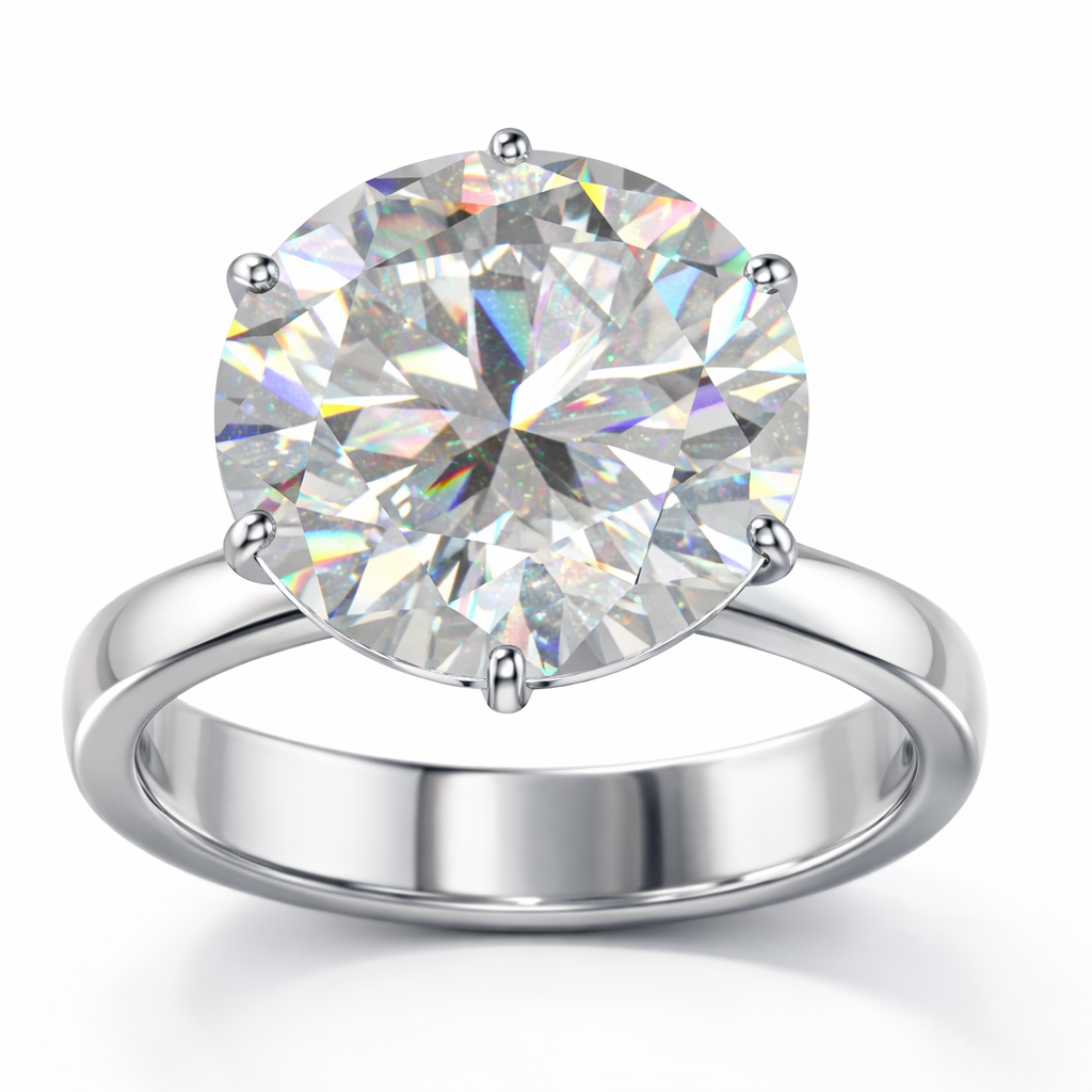 Ultra Luxury Round Solitaire Diamond Ring | 7.00 Carat | D Color VS1 | White Gold | Saleh Sallom-Saleh Sallom