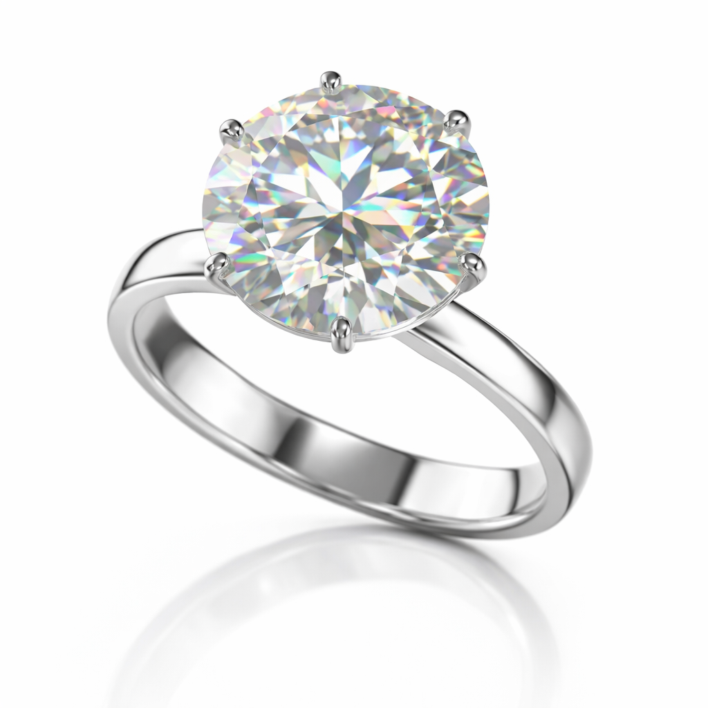 Ultra Luxury Round Solitaire Diamond Ring | 7.00 Carat | D Color VS1 | White Gold | Saleh Sallom-Saleh Sallom