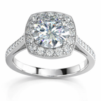Luxury Cushion Halo Diamond Ring in White Gold | 2.39 Carat | Classic Engagement Ring | Saleh Sallom-Saleh Sallom