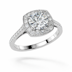 Luxury Cushion Halo Diamond Ring in White Gold | 2.39 Carat | Classic Engagement Ring | Saleh Sallom-Saleh Sallom