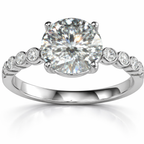 Luxury Round Solitaire Diamond Ring with Bezel Side Stones | 2.09 Carat | White Gold | Saleh Sallom-Saleh Sallom