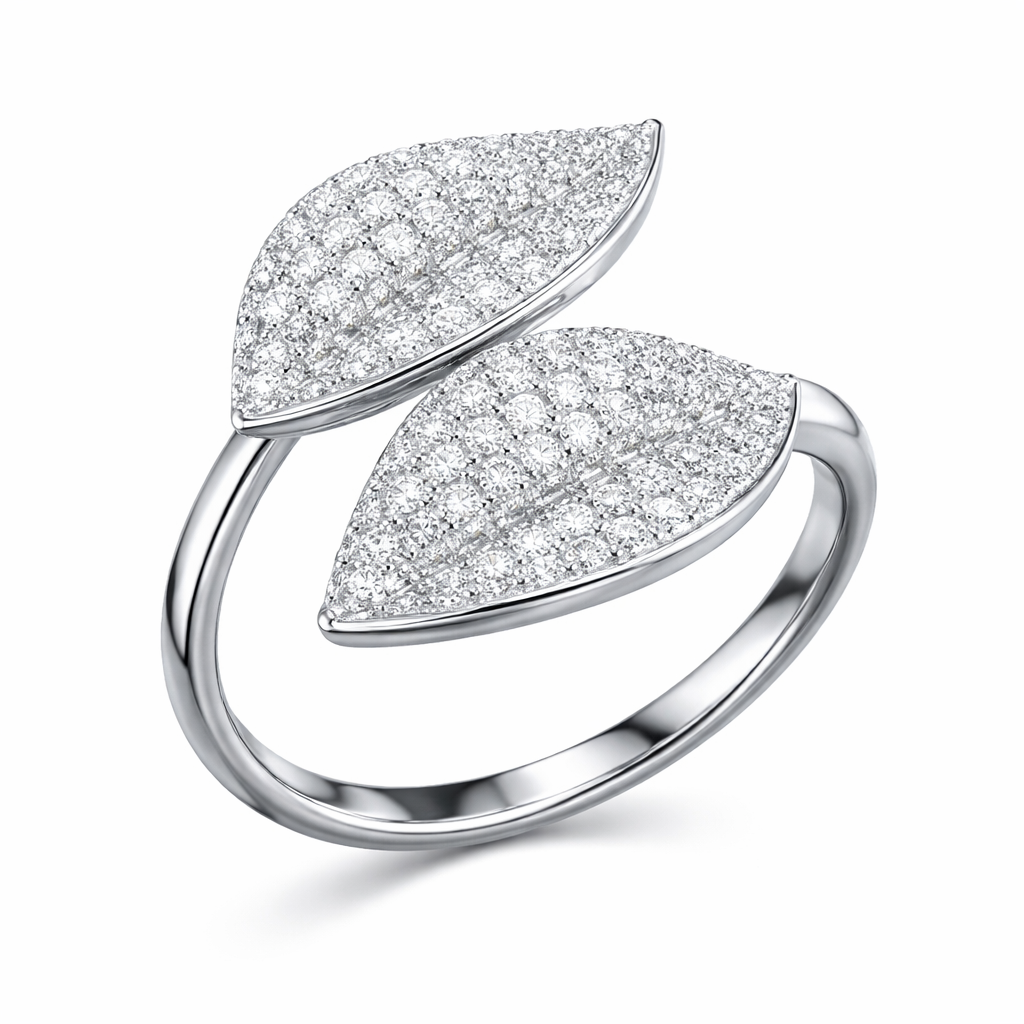 Luxury Marquise Double-Leaf Diamond Ring in White Gold | 1.03 Carat | Modern Open Design | Saleh Sallom-Saleh Sallom
