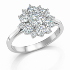 Luxury Floral Cluster Diamond Ring in White Gold | 2.98 Carat | Statement Halo Design | Saleh Sallom-Saleh Sallom