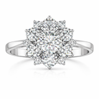 Luxury Floral Cluster Diamond Ring in White Gold | 2.98 Carat | Statement Halo Design | Saleh Sallom-Saleh Sallom