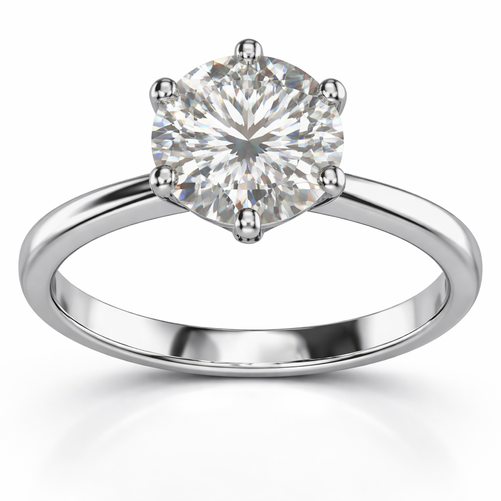 Round Brilliant Solitaire Diamond Ring in White Gold | 4.03 Carat | Six-Prong Setting | Saleh Sallom-Saleh Sallom