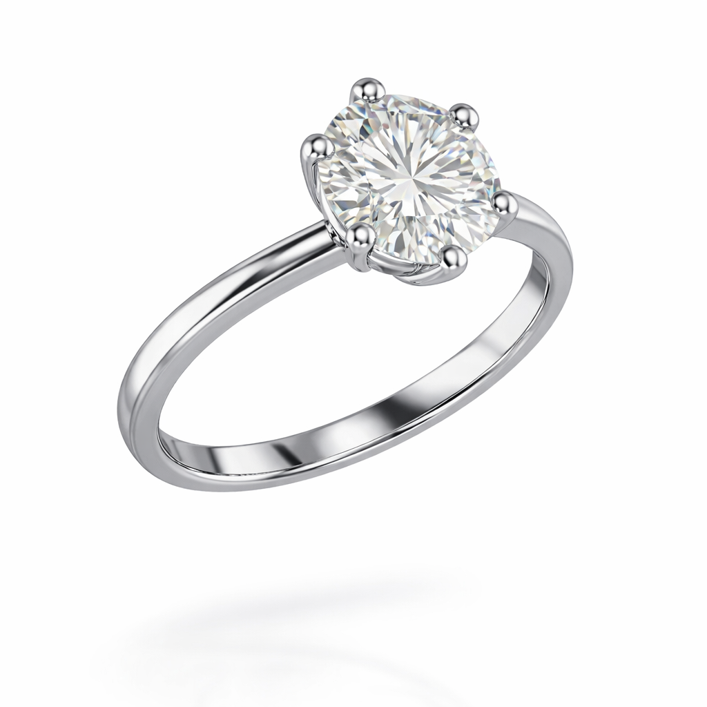 Round Brilliant Solitaire Diamond Ring in White Gold | 4.03 Carat | Six-Prong Setting | Saleh Sallom-Saleh Sallom
