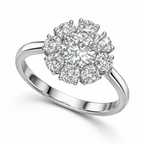 Floral Cluster Diamond Ring in White Gold | 2.18 Carat | Halo Flower Design | Saleh Sallom-Saleh Sallom