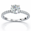 Classic Round Solitaire Diamond Ring in White Gold | 2.03 Carat | Pavé Band | Saleh Sallom-Saleh Sallom
