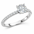 Classic Round Solitaire Diamond Ring in White Gold | 2.03 Carat | Pavé Band | Saleh Sallom-Saleh Sallom