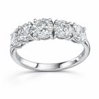 Five Stone Round Diamond Ring in White Gold | 2.50 Carat | VS1 Clarity | Luxury Anniversary Band | Saleh Sallom-Saleh Sallom