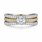 1.70 Carat Lab Diamond Bridal Set in 18K White & Yellow Gold | Two-Tone Luxury Ring | Saleh Sallom-Saleh Sallom