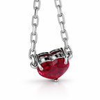 Heart-Cut Ruby Chain Ring in 18K White Gold | Minimalist Luxury | Saleh Sallom-Saleh Sallom