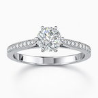 0.50 Carat Round Lab-Grown Diamond Ring in 18K White Gold | 0.60 CT Total | IGI Certified | Saleh Sallom-Saleh Sallom