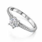 0.50 Carat Round Lab-Grown Diamond Ring in 18K White Gold | 0.60 CT Total | IGI Certified | Saleh Sallom-Saleh Sallom