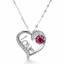 Pink Gemstone & Diamond “Love” Heart Necklace in White Gold | 3.42 Carat | Saleh Sallom-Saleh Sallom