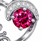 Pink Gemstone & Diamond “Love” Heart Necklace in White Gold | 3.42 Carat | Saleh Sallom-Saleh Sallom