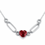 Red Heart Gemstone Necklace in White Gold | 3.41 Carat | Modern Link Design | Saleh Sallom-Saleh Sallom