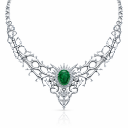 Natural Emerald & Diamond High Jewelry Necklace | 2.97 Ct Diamonds | VS–SI, G–H | Saleh Sallom-Saleh Sallom